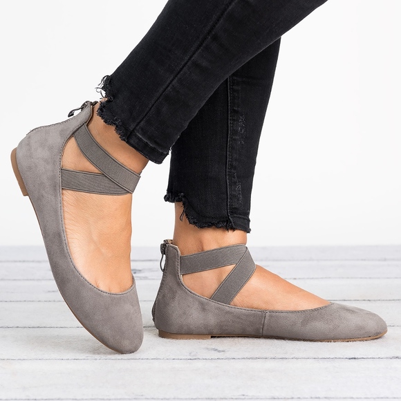 ballet flats with cross straps